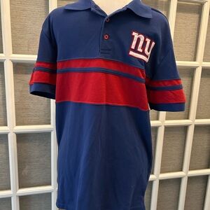 NFL Team Apparel NY Blue and Red Kids Polo Shirt, Size M